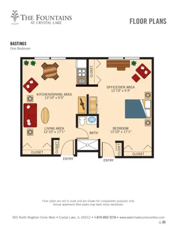 Floorplan of Fountains at Crystal Lake, Assisted Living, Crystal Lake, IL 5