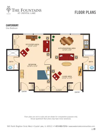 Floorplan of Fountains at Crystal Lake, Assisted Living, Crystal Lake, IL 6