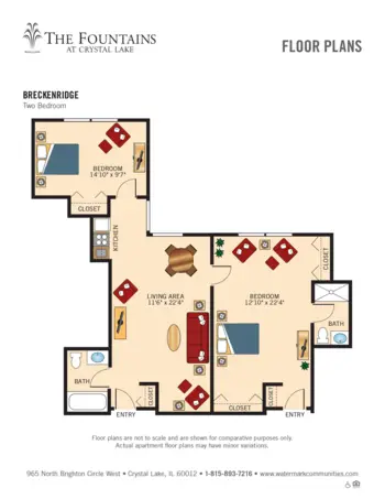 Floorplan of Fountains at Crystal Lake, Assisted Living, Crystal Lake, IL 7