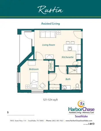 Floorplan of HarborChase of Southlake, Assisted Living, Southlake, TX 1