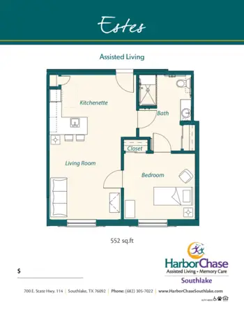 Floorplan of HarborChase of Southlake, Assisted Living, Southlake, TX 2