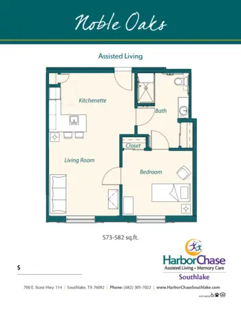 Floorplan of HarborChase of Southlake, Assisted Living, Southlake, TX 3