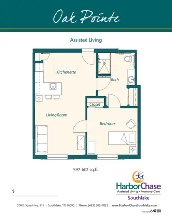 Floorplan of HarborChase of Southlake, Assisted Living, Southlake, TX 4