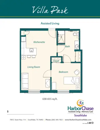 Floorplan of HarborChase of Southlake, Assisted Living, Southlake, TX 5