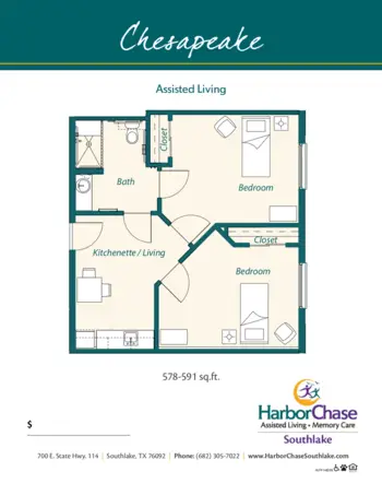 Floorplan of HarborChase of Southlake, Assisted Living, Southlake, TX 6