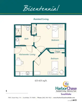 Floorplan of HarborChase of Southlake, Assisted Living, Southlake, TX 7