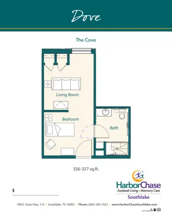Floorplan of HarborChase of Southlake, Assisted Living, Southlake, TX 9