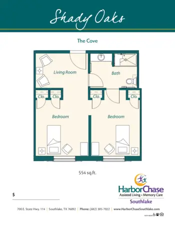 Floorplan of HarborChase of Southlake, Assisted Living, Southlake, TX 11