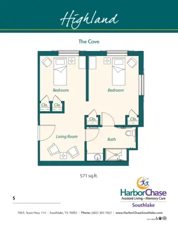 Floorplan of HarborChase of Southlake, Assisted Living, Southlake, TX 12