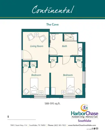Floorplan of HarborChase of Southlake, Assisted Living, Southlake, TX 13
