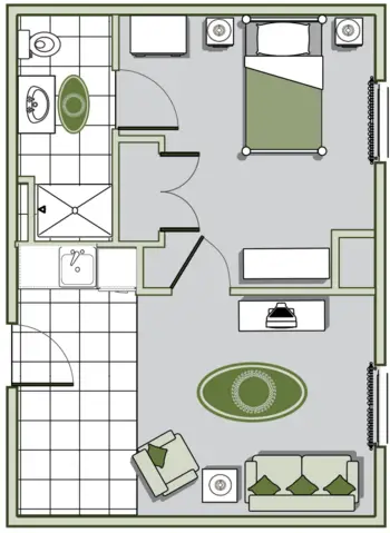 Floorplan of Oaks at Oakland Plantation, Assisted Living, Leesburg, GA 3