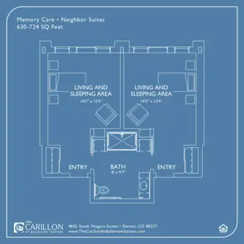 Floorplan of The Carillon at Belleview Station, Assisted Living, Denver, CO 1