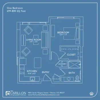 Floorplan of The Carillon at Belleview Station, Assisted Living, Denver, CO 2