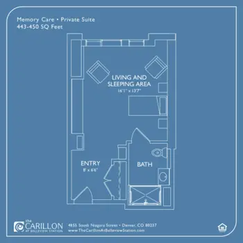 Floorplan of The Carillon at Belleview Station, Assisted Living, Denver, CO 4