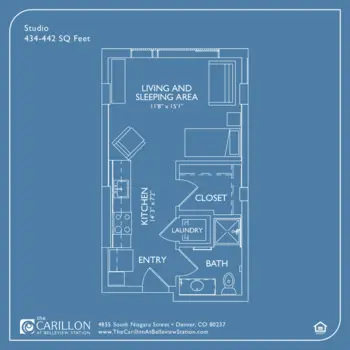 Floorplan of The Carillon at Belleview Station, Assisted Living, Denver, CO 5