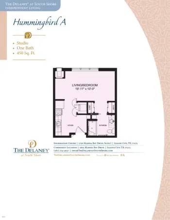 Floorplan of The Delaney at South Shore, Assisted Living, League City, TX 5