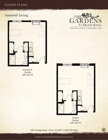 Floorplan of The Gardens at Brook Ridge, Assisted Living, Pharr, TX 1