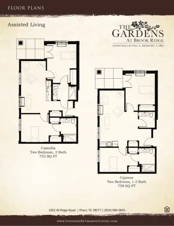 Floorplan of The Gardens at Brook Ridge, Assisted Living, Pharr, TX 3