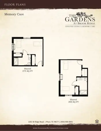 Floorplan of The Gardens at Brook Ridge, Assisted Living, Pharr, TX 5