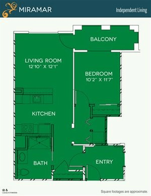 Floorplan of The Meridian at Lake San Marcos, Assisted Living, San Marcos, CA 6