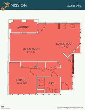 Floorplan of The Meridian at Lake San Marcos, Assisted Living, San Marcos, CA 7