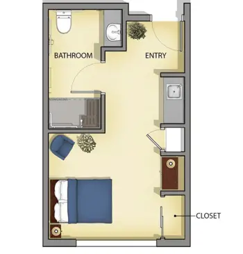 Floorplan of The Oars, Assisted Living, Citrus Heights, CA 1
