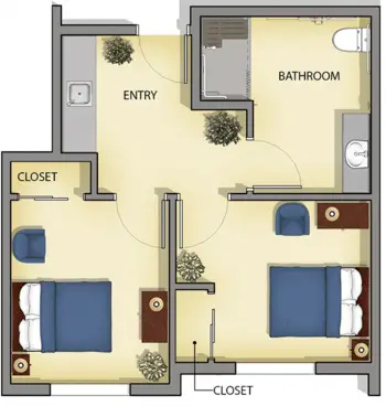 Floorplan of The Oars, Assisted Living, Citrus Heights, CA 2