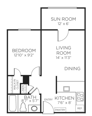 Floorplan of Abbotswood at Irving Park, Assisted Living, Greensboro, NC 5