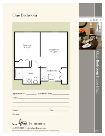 Floorplan of Atria Bethlehem, Assisted Living, Bethlehem, PA 2