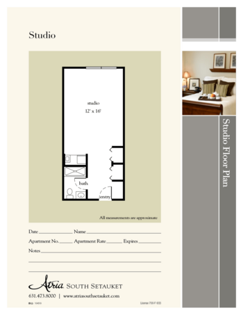 Floorplan of Atria South Setauket, Assisted Living, South Setauket, NY 1