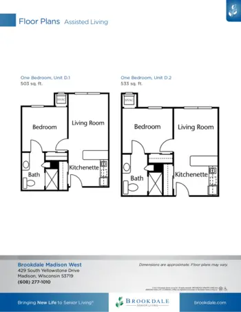 Floorplan of Brookdale Madison West, Assisted Living, Memory Care, Madison, WI 5