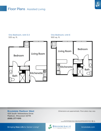 Floorplan of Brookdale Madison West, Assisted Living, Memory Care, Madison, WI 6