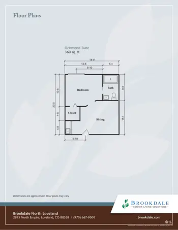 Floorplan of Brookdale North Loveland, Assisted Living, Loveland, CO 2