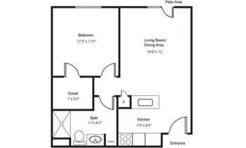 Floorplan of Brookstone Estates of Rantoul, Assisted Living, Rantoul, IL 1