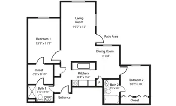 Floorplan of Brookstone Estates of Rantoul, Assisted Living, Rantoul, IL 3