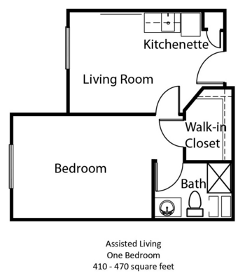 Floorplan of Courtyards at Lake Granbury, Assisted Living, Granbury, TX 1