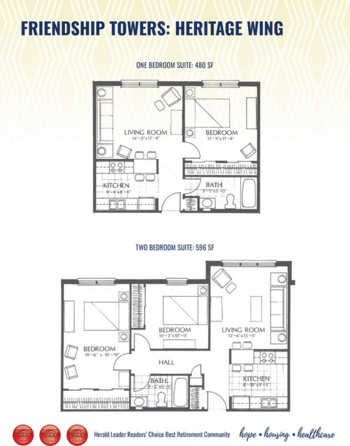 Floorplan of Friendship Towers, Assisted Living, Lexington, KY 2