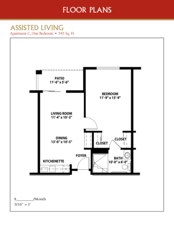 Floorplan of Nikkei Senior Gardens, Assisted Living, Arleta, CA 3