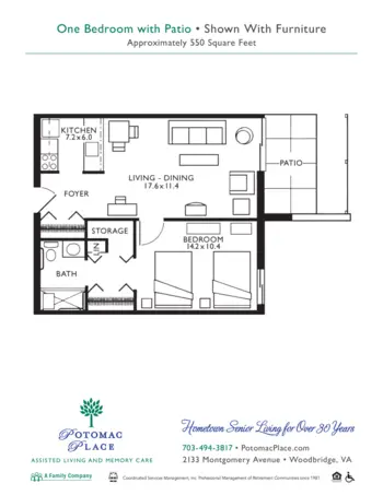 Floorplan of Potomac Place, Assisted Living, Memory Care, Woodbridge, VA 7