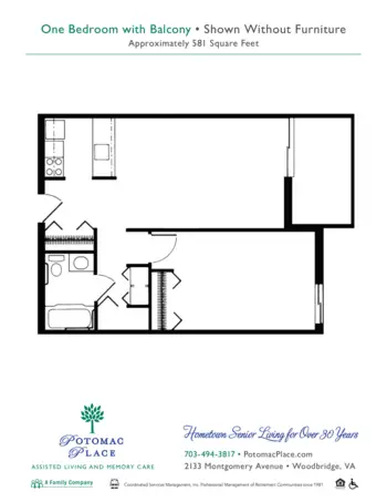 Floorplan of Potomac Place, Assisted Living, Memory Care, Woodbridge, VA 9