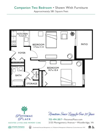 Floorplan of Potomac Place, Assisted Living, Memory Care, Woodbridge, VA 10