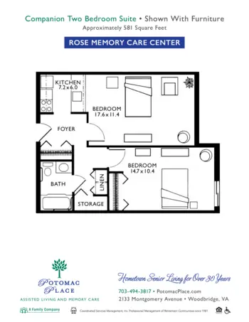 Floorplan of Potomac Place, Assisted Living, Memory Care, Woodbridge, VA 12