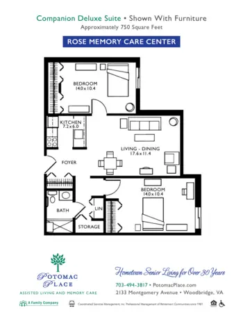 Floorplan of Potomac Place, Assisted Living, Memory Care, Woodbridge, VA 14