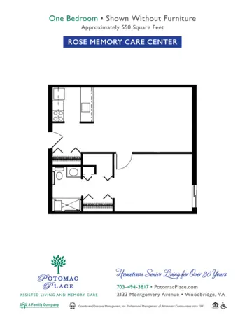 Floorplan of Potomac Place, Assisted Living, Memory Care, Woodbridge, VA 17