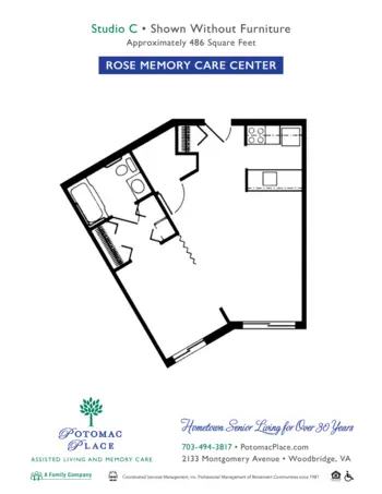 Floorplan of Potomac Place, Assisted Living, Memory Care, Woodbridge, VA 19
