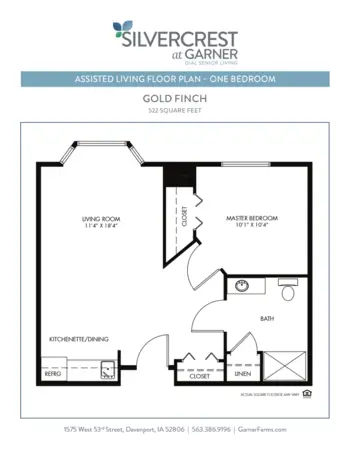 Floorplan of Silvercrest Garner, Assisted Living, Memory Care, Davenport, IA 5