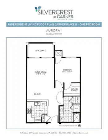 Floorplan of Silvercrest Garner, Assisted Living, Memory Care, Davenport, IA 17
