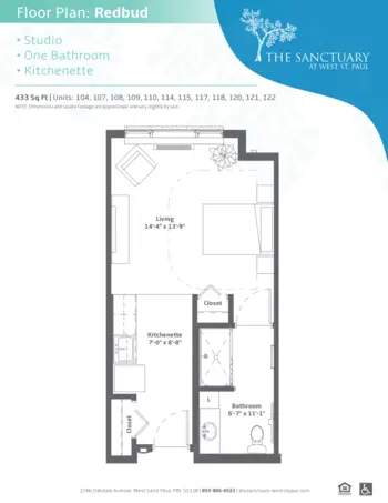 Floorplan of The Sanctuary at West St Paul, Assisted Living, Memory Care, West St Paul, MN 8