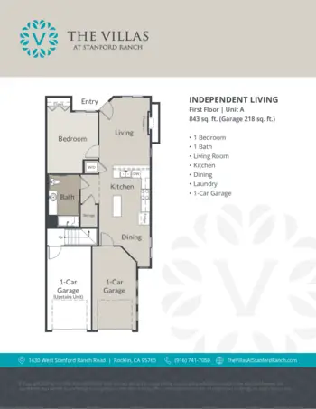 Floorplan of The Villas at Stanford Ranch, Assisted Living, Rocklin, CA 5