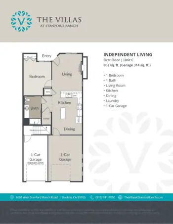 Floorplan of The Villas at Stanford Ranch, Assisted Living, Rocklin, CA 7